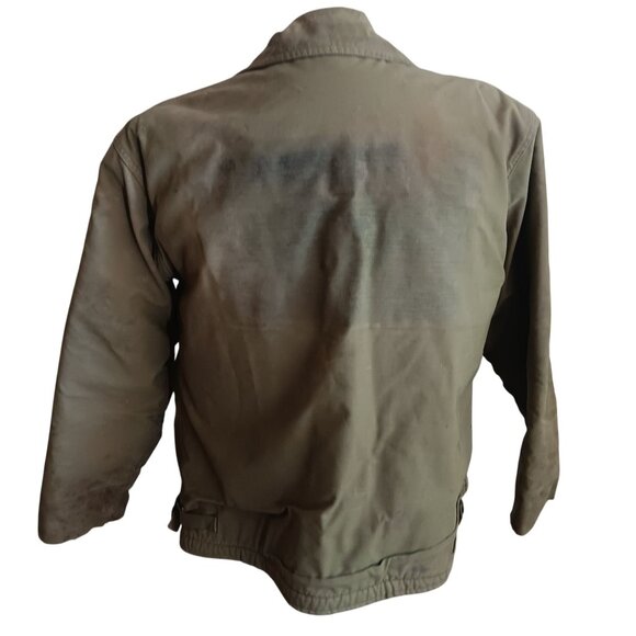 Large Vintage Men's Deck Jacket 60s 70s Vietnam A2 Navy Stenciled Distress - Picture 2 of 16